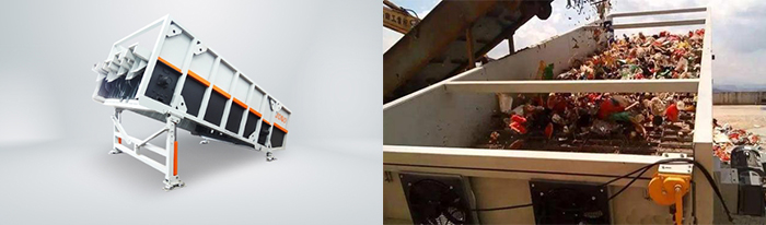 working site of garbage bouncing sorter