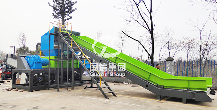working site of Construction garbage Shredder