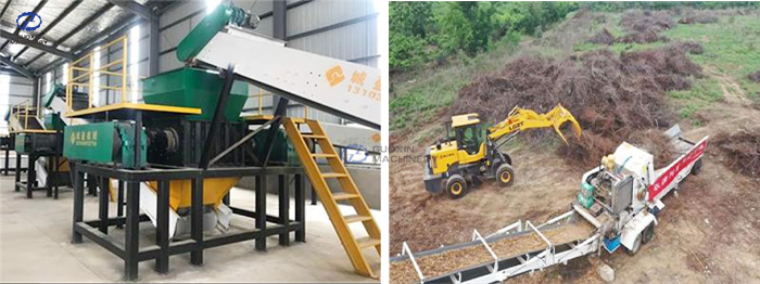 Garden waste treatment equipment working site